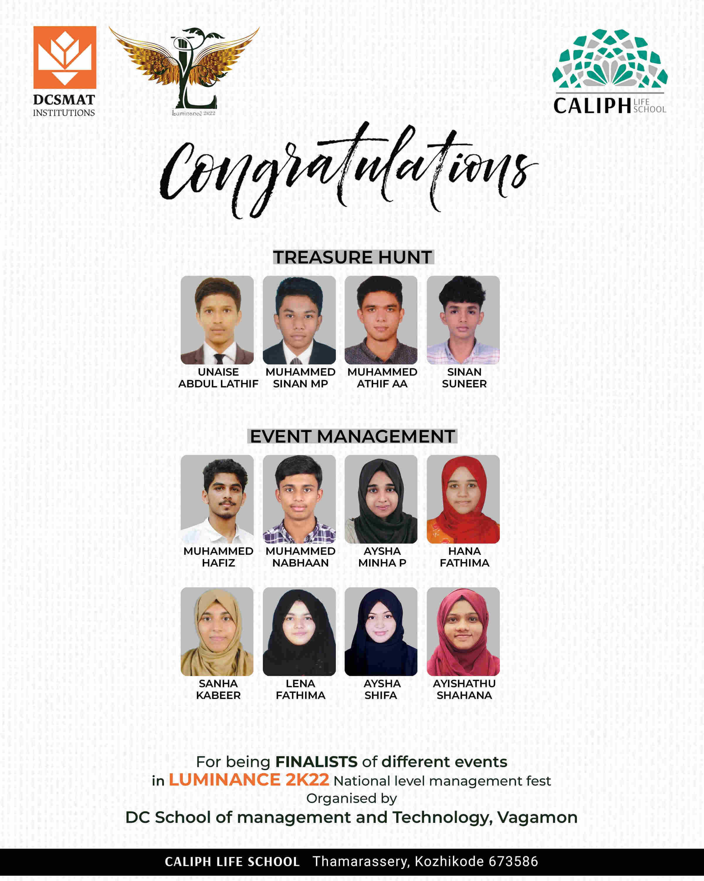 FINALISTS OF LUMINANCE MANAGEMENT FEST 2022